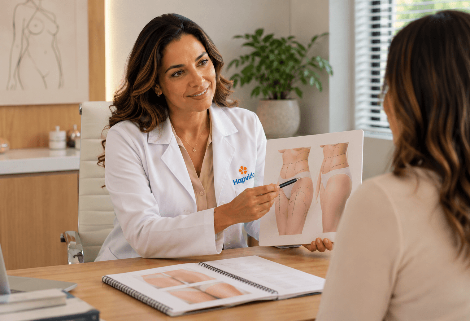 Cirurgiã plástica mostra uma lipoaspiracao
